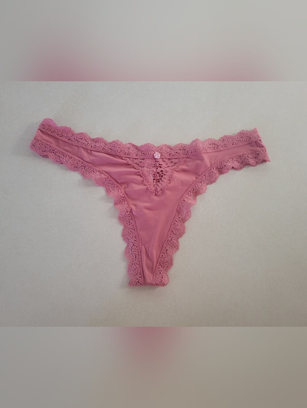 Victoria's Secret Pink Lace-Trim Thong